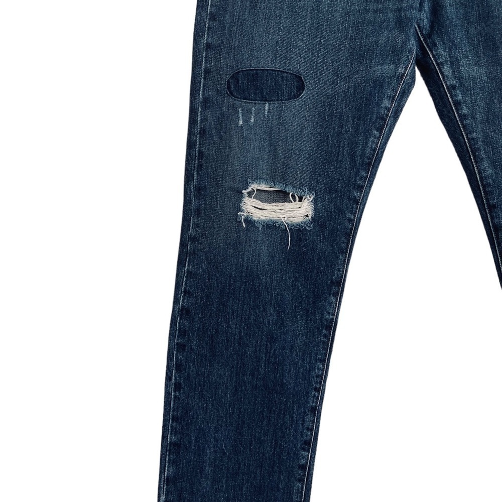 Point Sur Shoreditch Straight Leg Raw Hem Denim Jeans Patch Distressed sz 28 - Picture 4 of 15